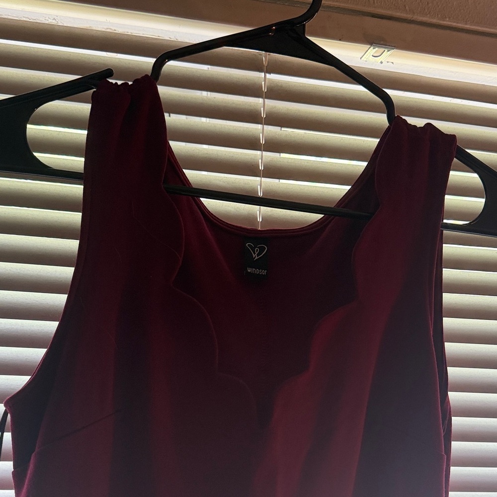 Windsor Deep Red Scalloped Dress